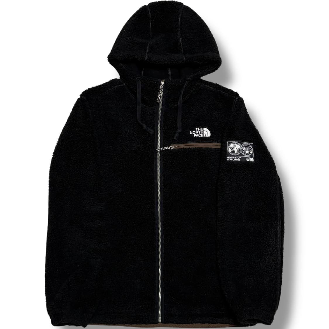 The North Face 블랙 쉐르파 후드 플리스 상품이미지1