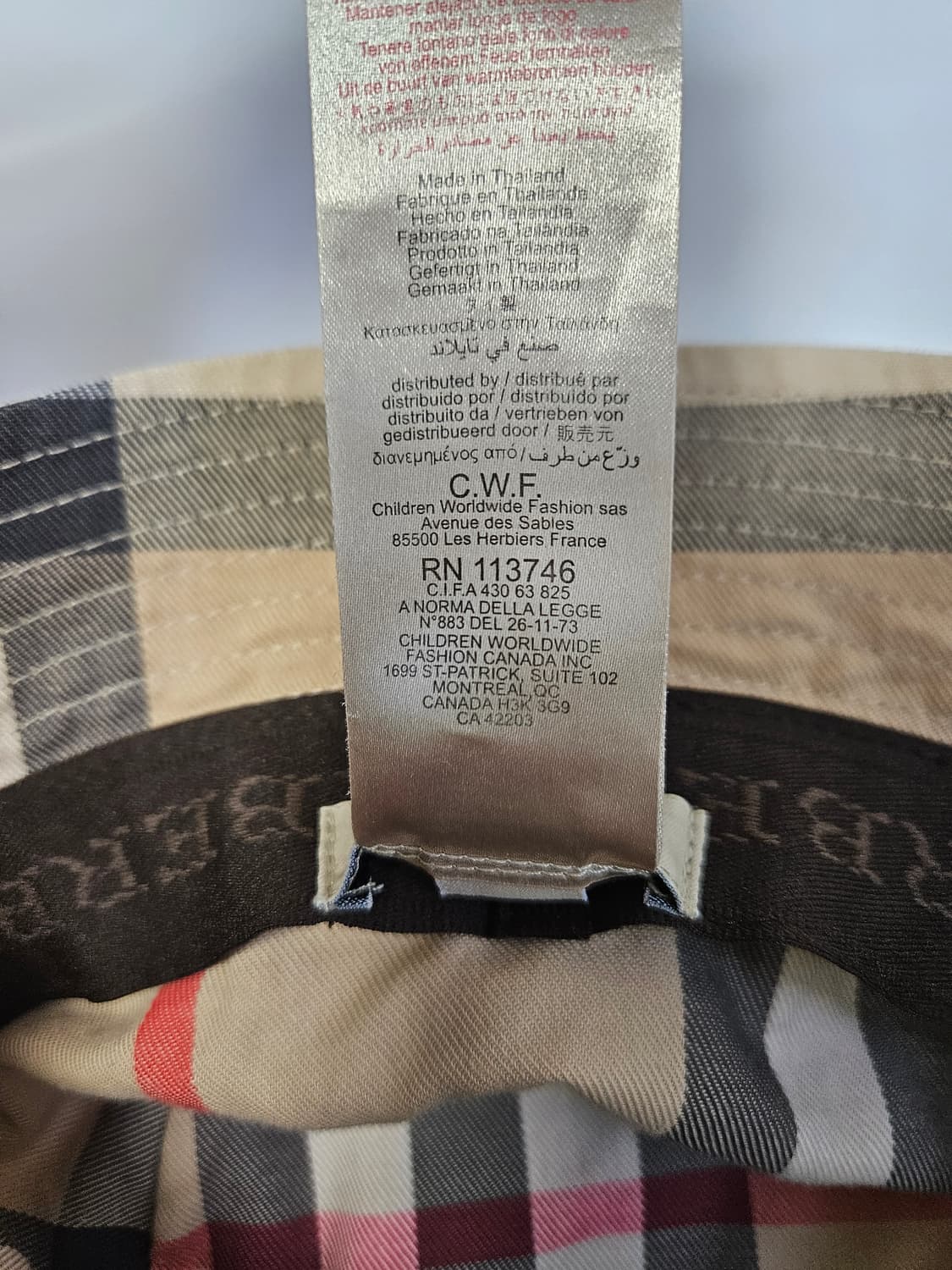 버버리 BURBERRY 버킷햇 모자 52 (정품) 상품이미지5