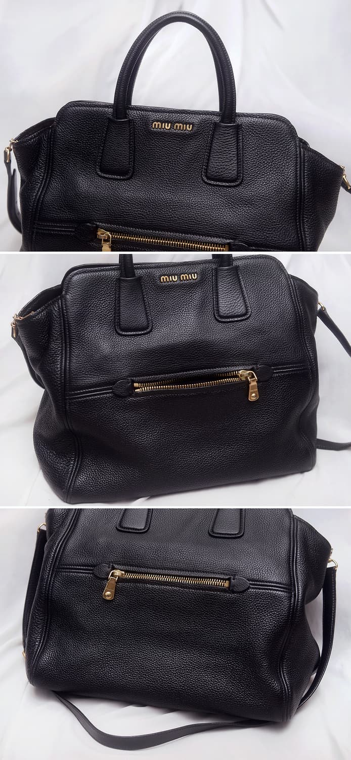 미우미우 (miu miu) 비텔로 카리브 금장 블랙 2웨이 빅토트.숄더백 상품이미지5