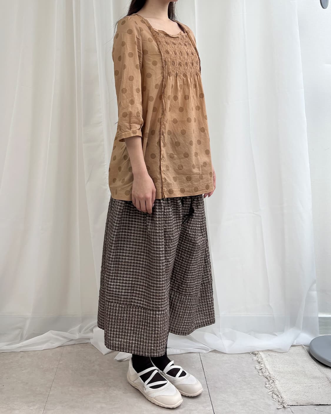 SONIA RYKIEL ash apricot dot blouse 상품이미지4