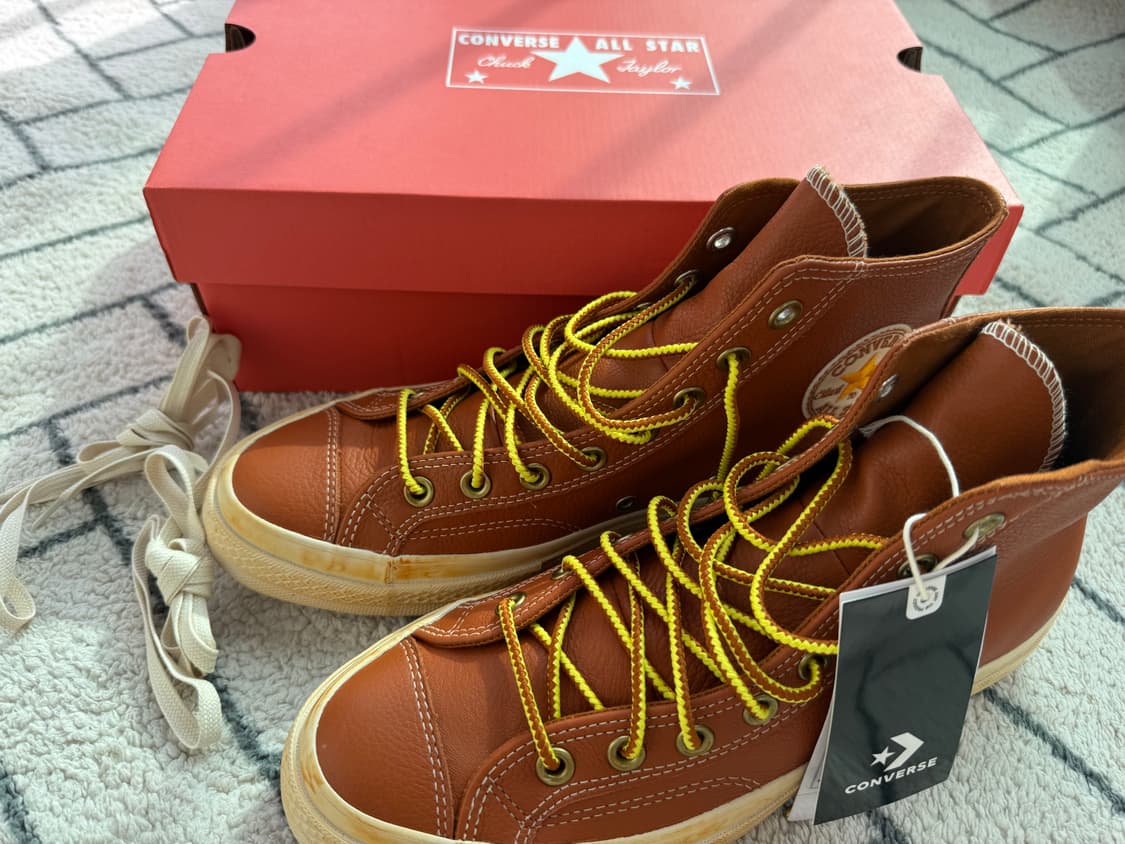 컨버스 척70 빈티지 레더 하이 상품이미지1