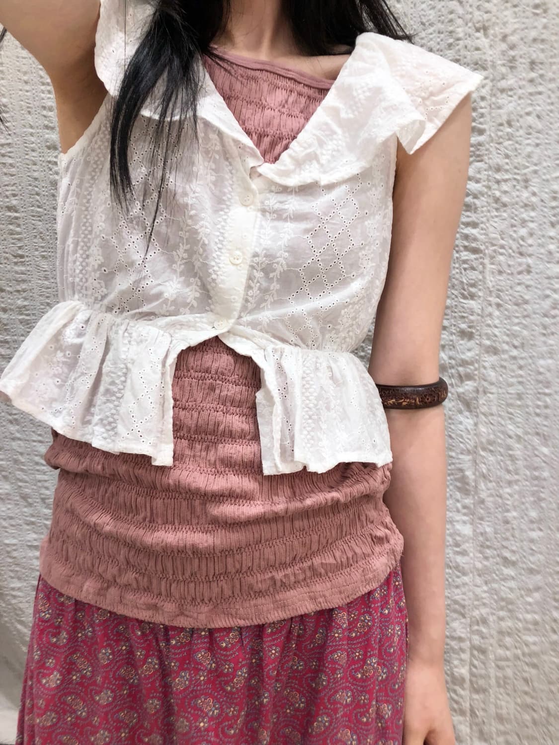 Butterfly white crop blouse 상품이미지1