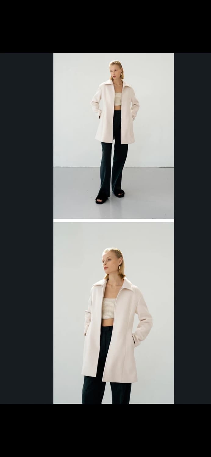 kume 쿠메 울자켓 A라인 울 코트 S 비닐채 새상품 정가 42만원 상품이미지3