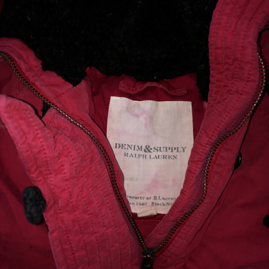 투티/0182 데님 앤 서플라이 랄프로렌 레드 패딩 퍼모자  N3B 상품이미지2