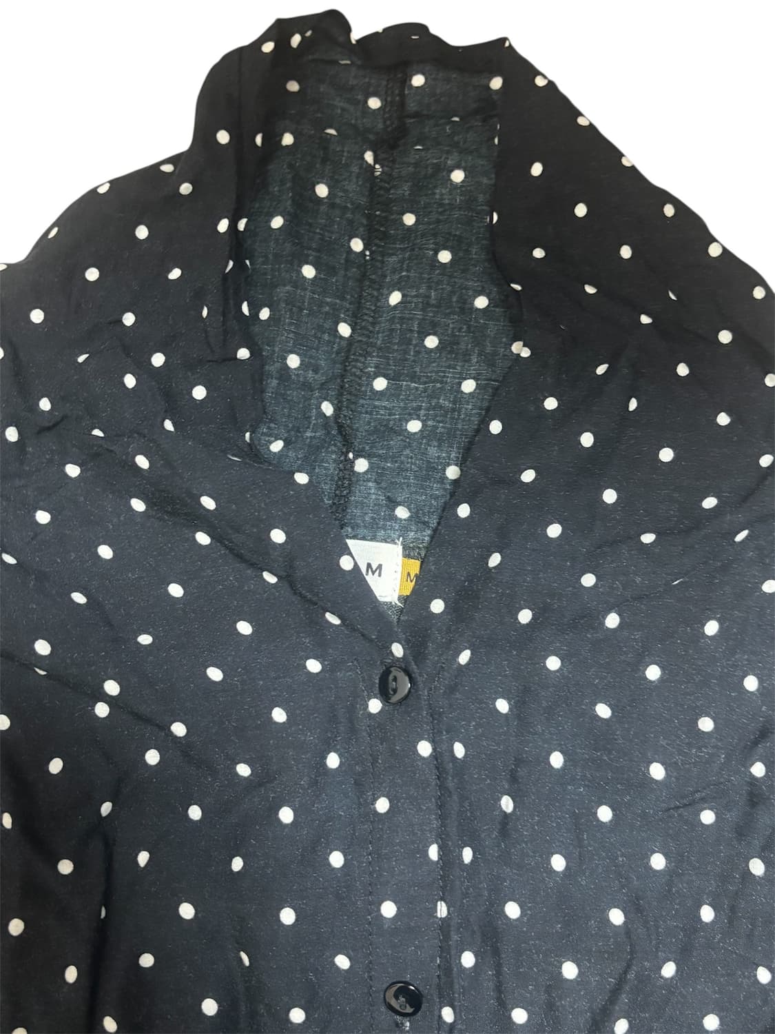 Lepsim 빈티지 도트 땡땡이 가디건 레이어드 롱 셔츠 티 모리걸 상품이미지3