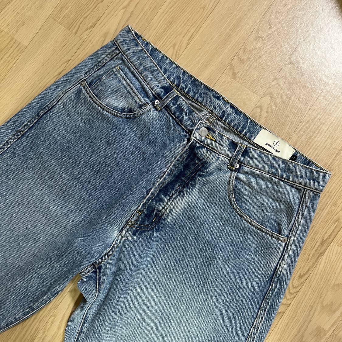 [L]이얼즈어고 플로리스 와이드데님 연청 상품이미지2