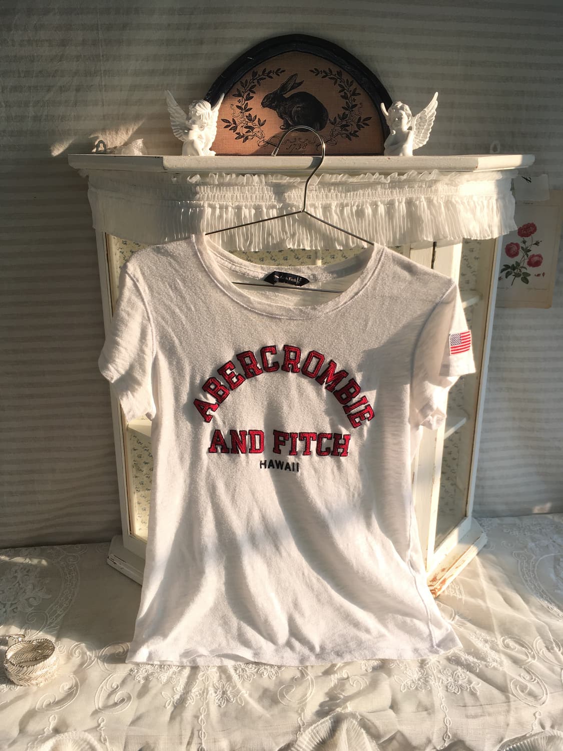 아베크롬비 화이트 패치 반팔 티셔츠 상품이미지5