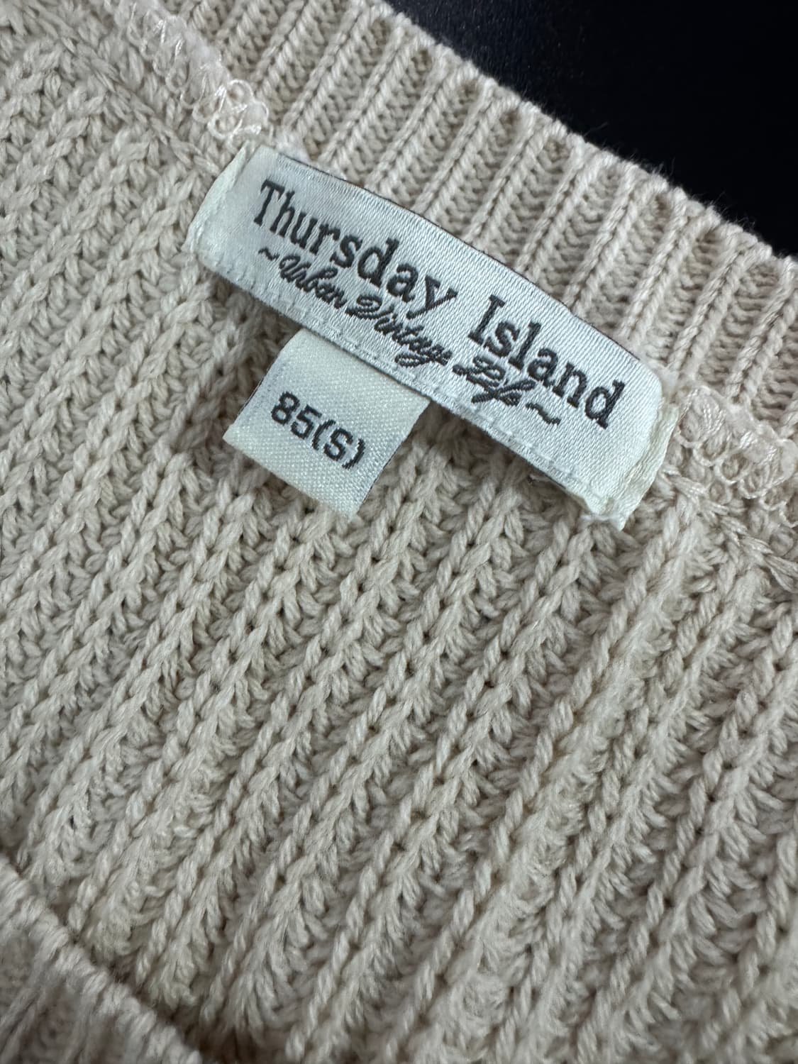 여성 써스데이아일랜드 케이블 니트 베이지 66~77 상품이미지3