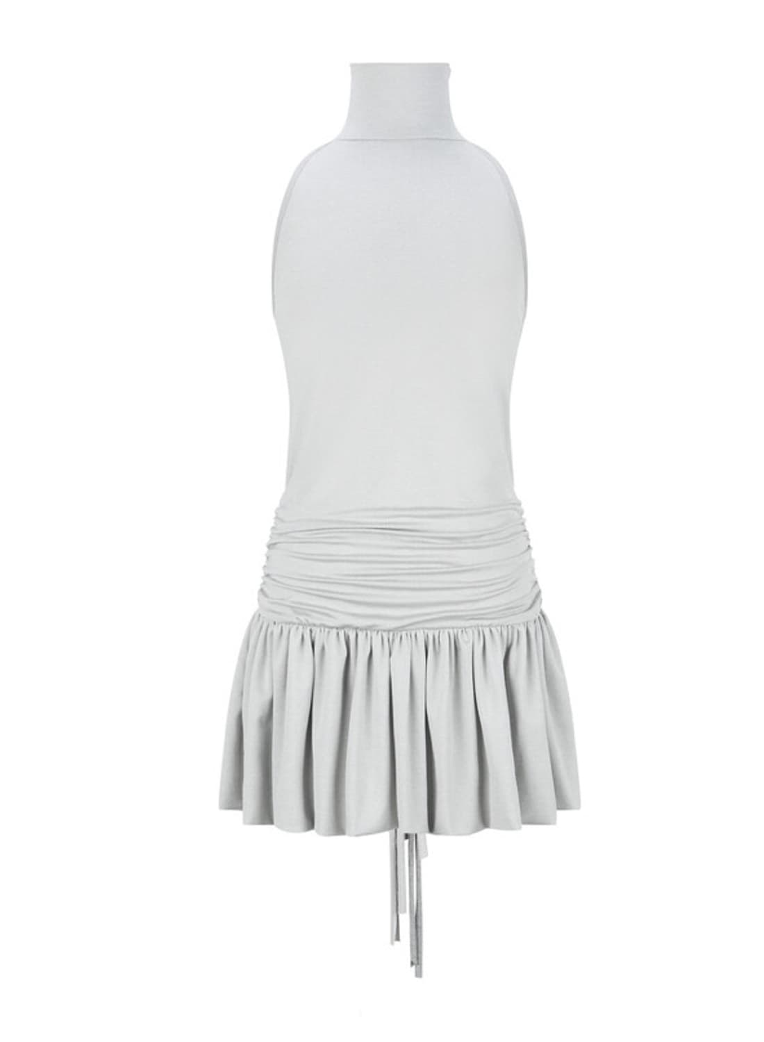 faerie halter neck jersey shirring dress 상품이미지3
