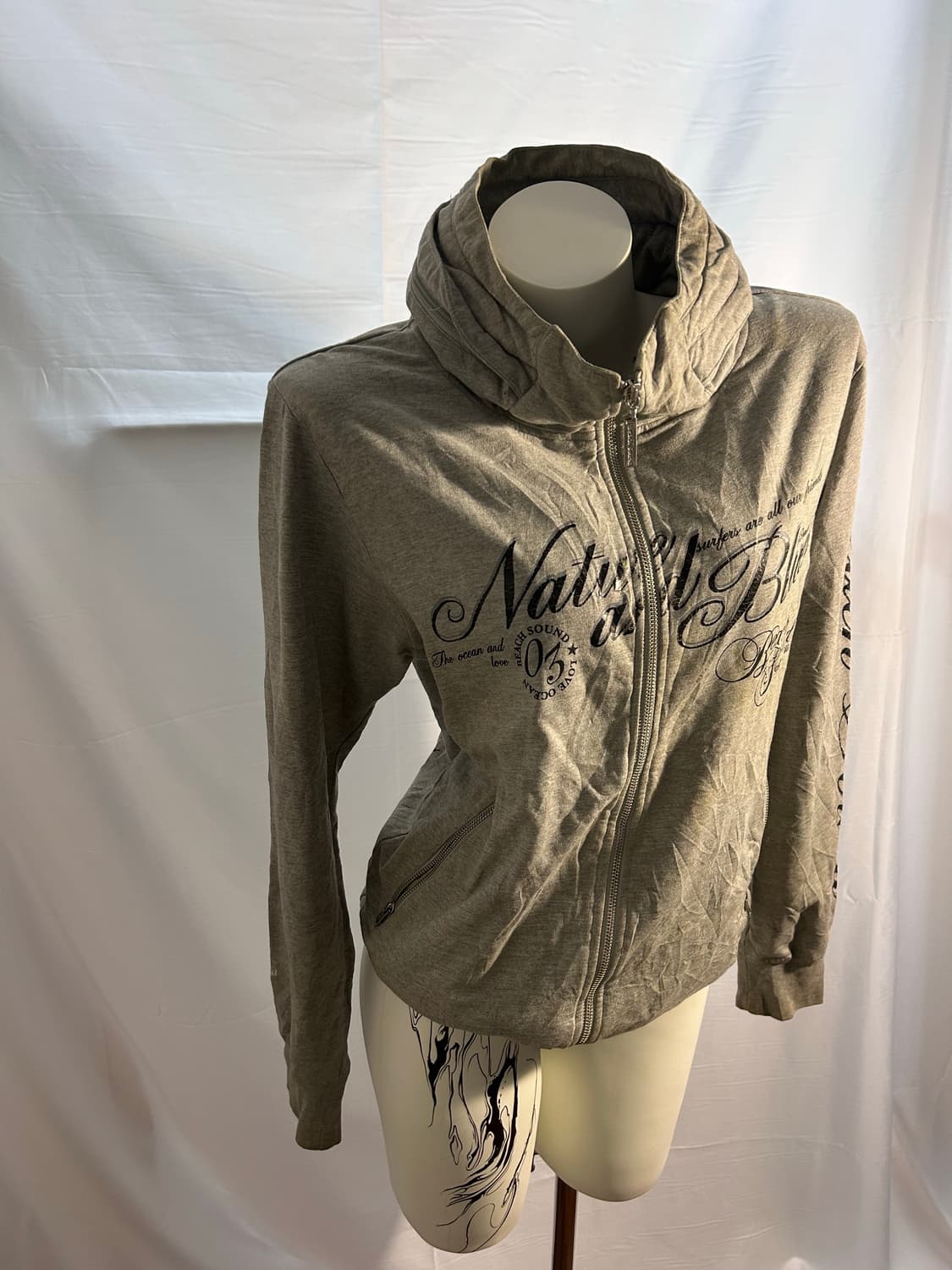 y2k punk lettering inner hood zip-up 상품이미지1