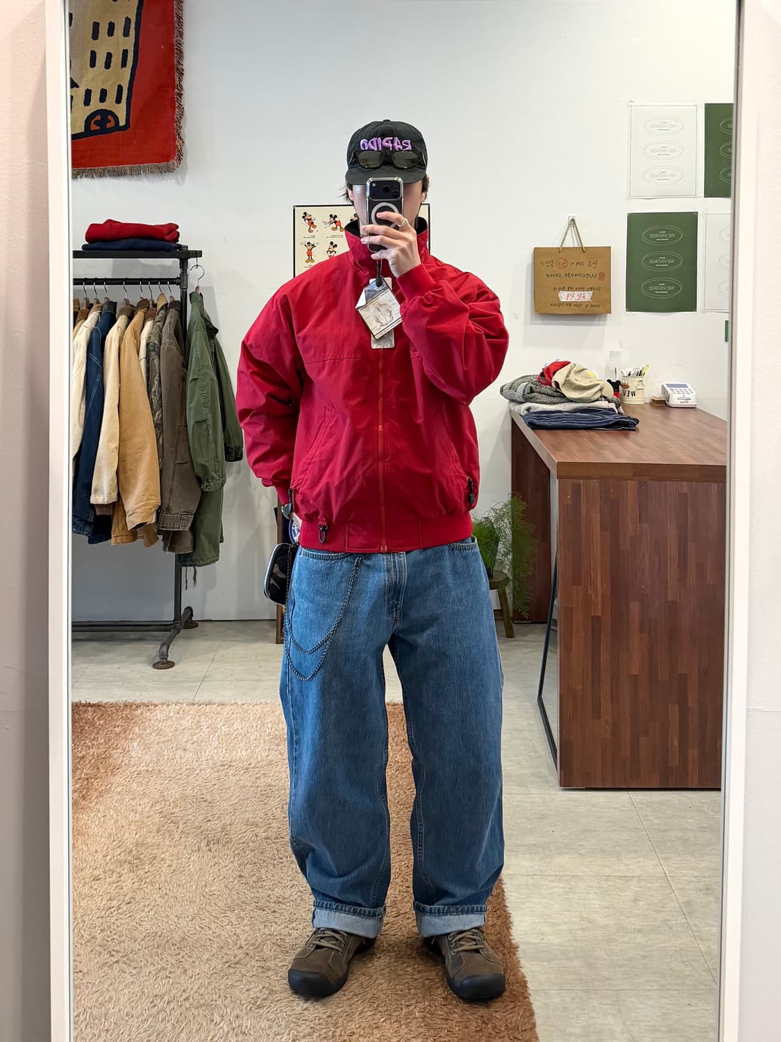 00s White Sierra 화이트시에라 플리스 웜업 나일론 봄버 자켓 상품이미지2