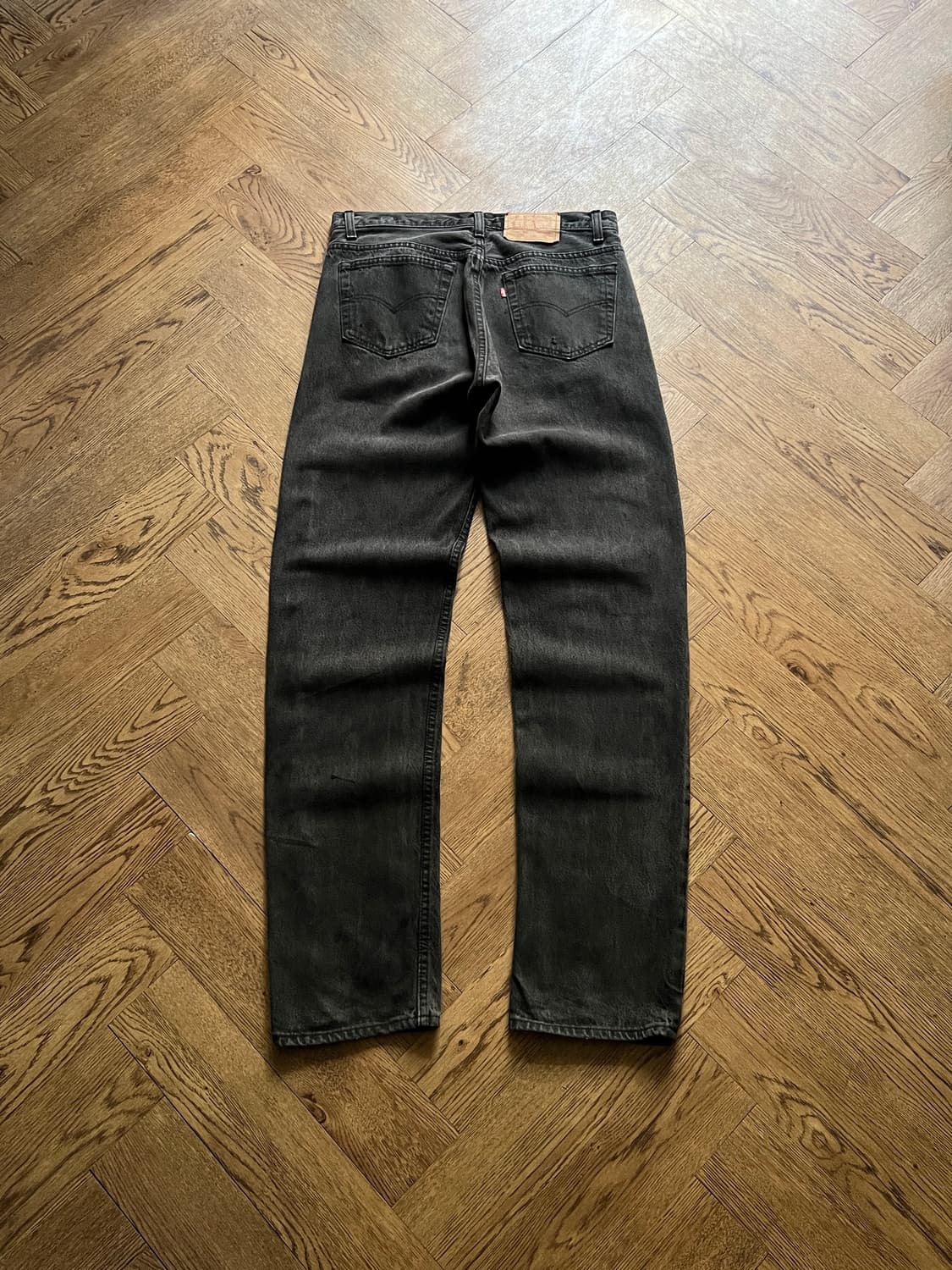 [34]리바이스 501 캐나다제 빈티지 페인팅 흑청 데님 팬츠 상품이미지2