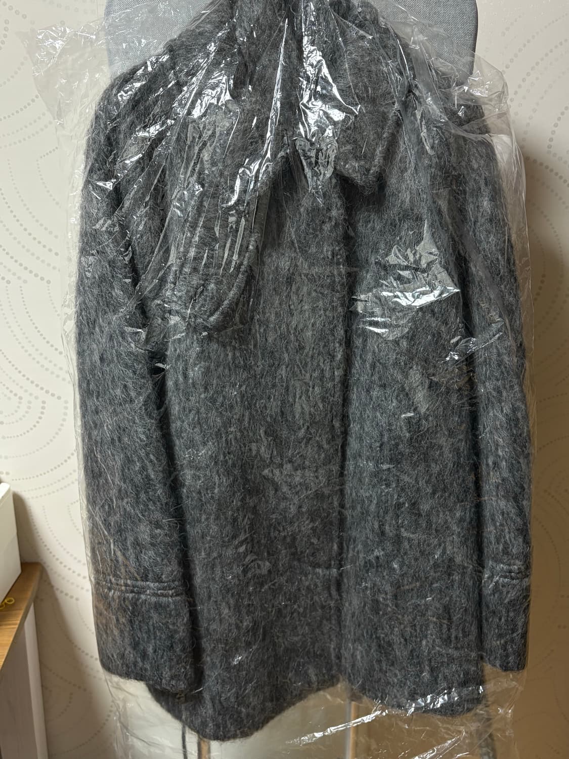 아틀리에나인 헤어리 울 벨티드 하프코트 (멜란지 그레이) 상품이미지3