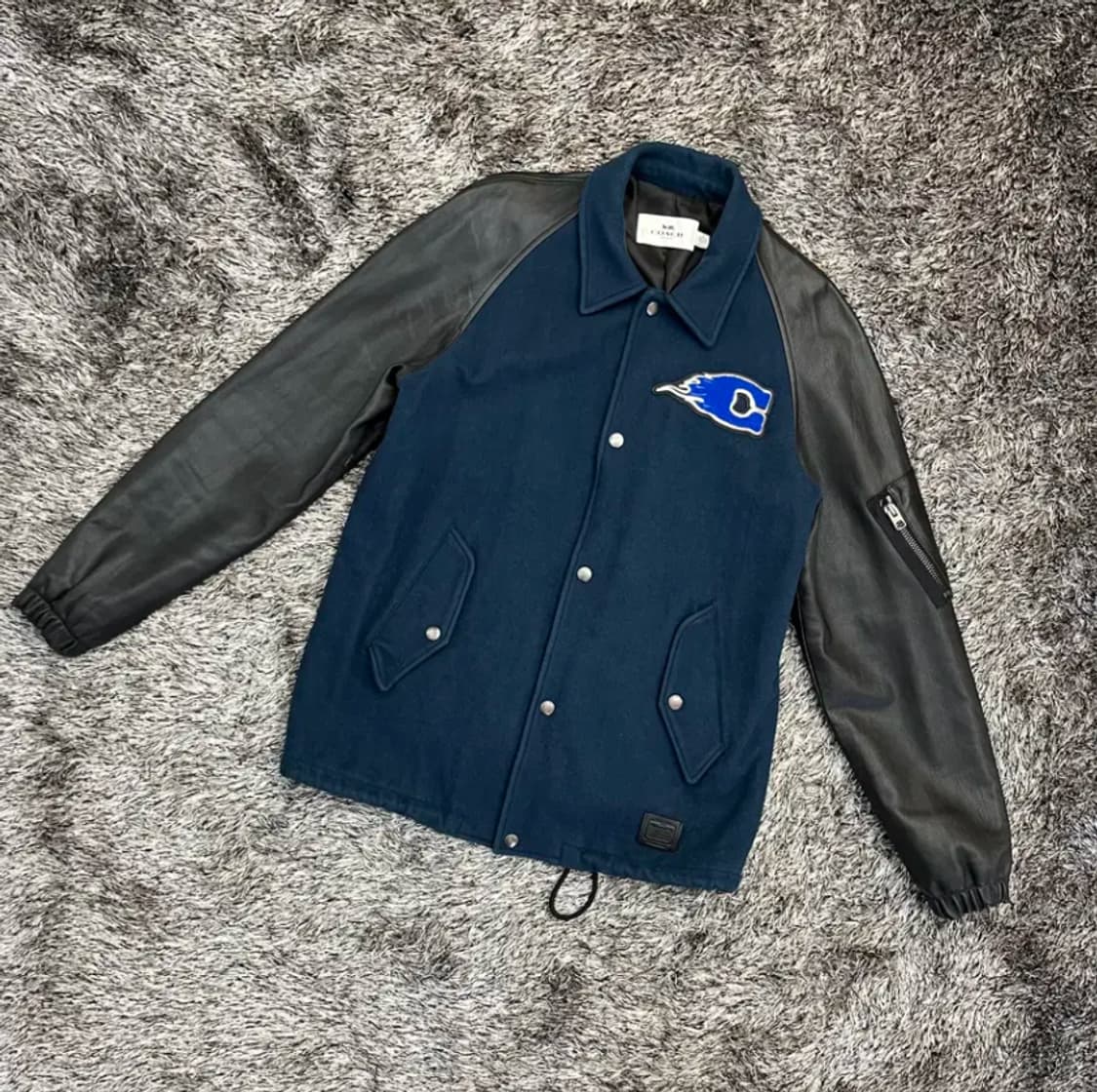 코치 남성 고트 소가죽 레더 암 울 자켓 (M) 100 상품이미지1