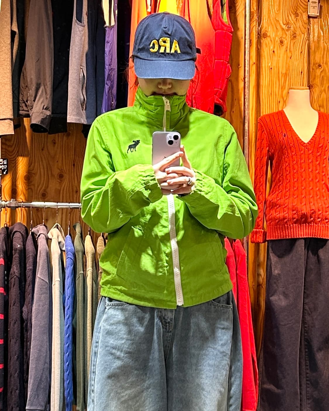 M 아베크롬비 심볼로고 그린 나일론 자켓 상품이미지1