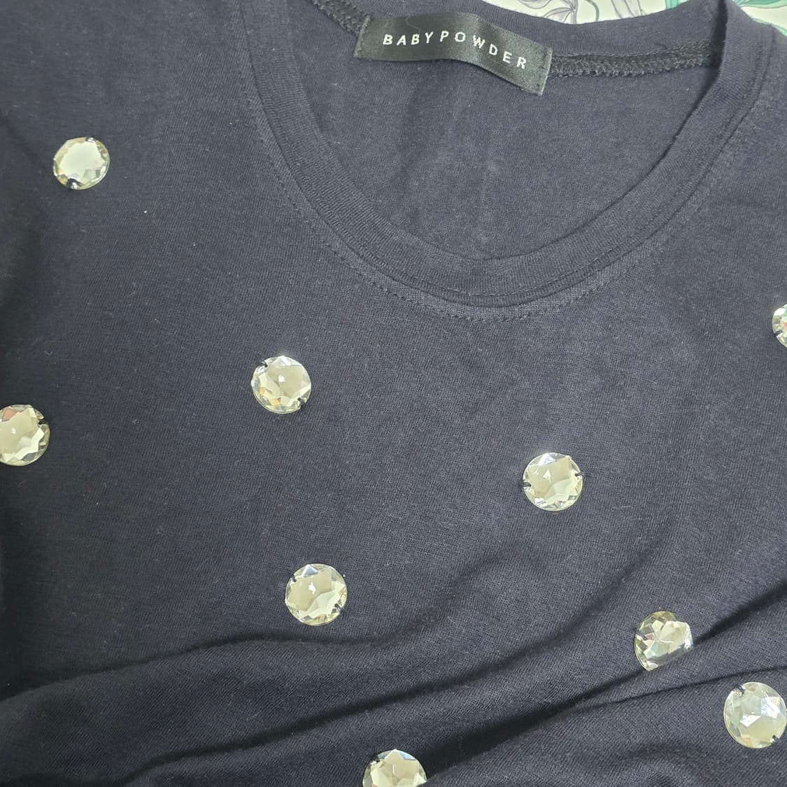 ***서비스 빈티지 큐빅장식 y2k 모리갸루 반팔티셔츠 상품이미지2