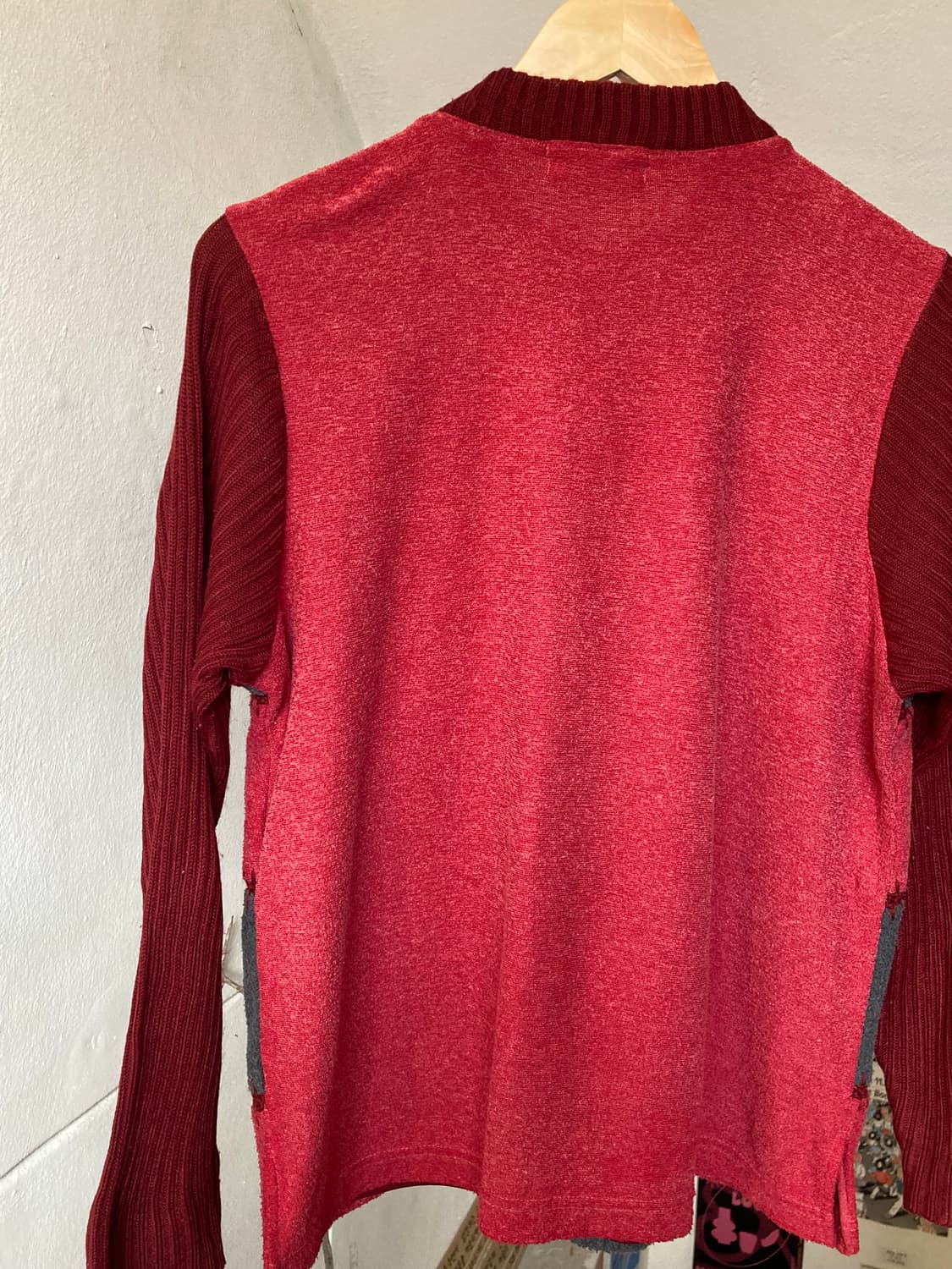 빈티지 버건디 패치 니트 상품이미지6