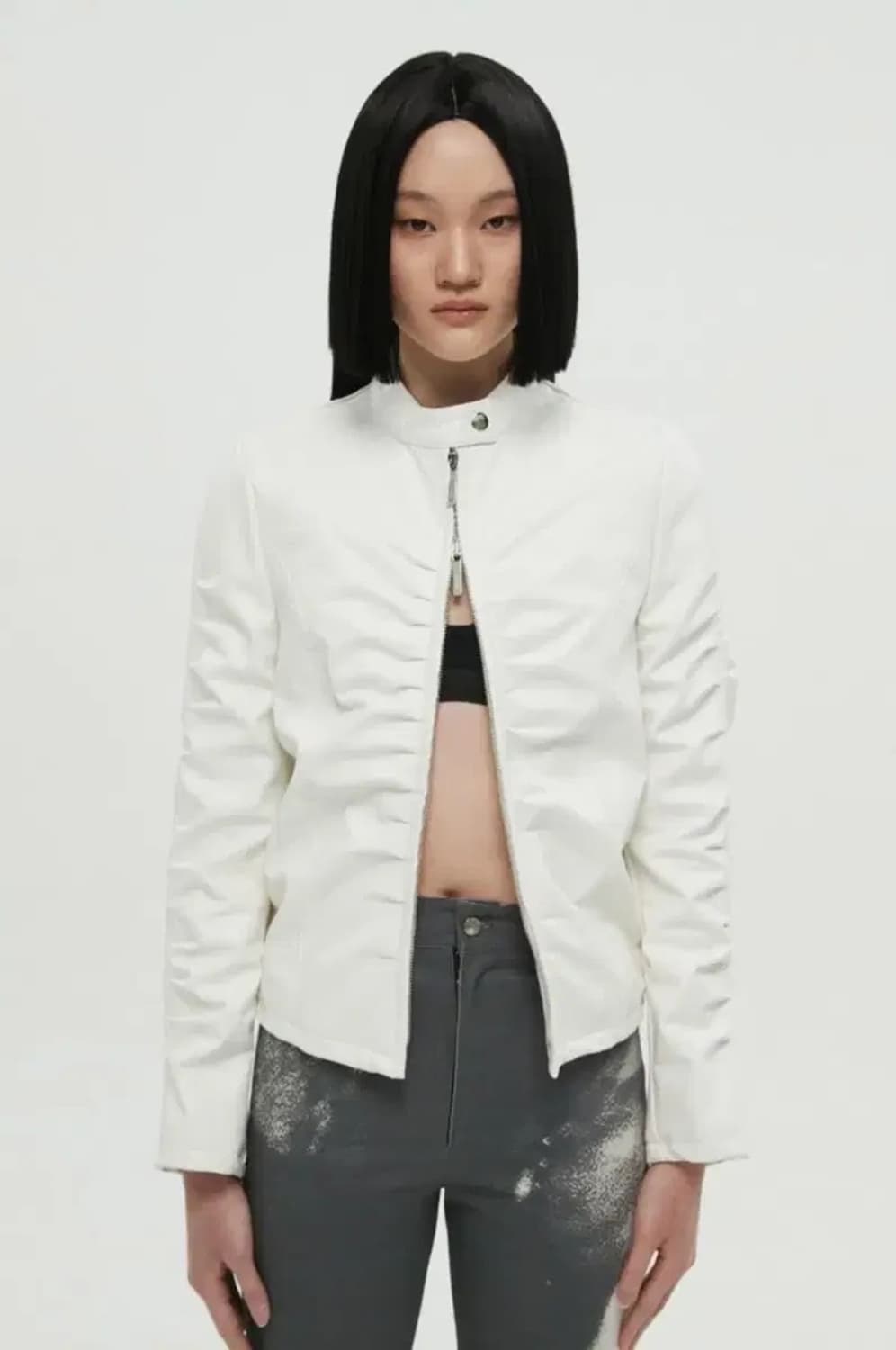 나체 셔링 레더 자켓 상품이미지1