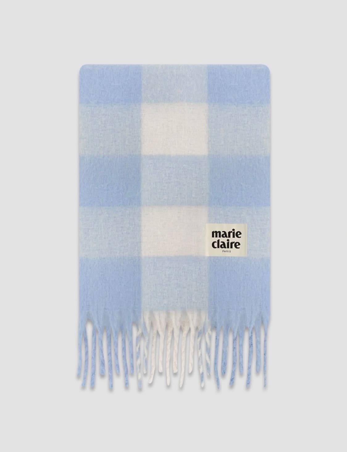 마리끌레르 코튼캔디 체크 머플러 스카이블루 상품이미지3