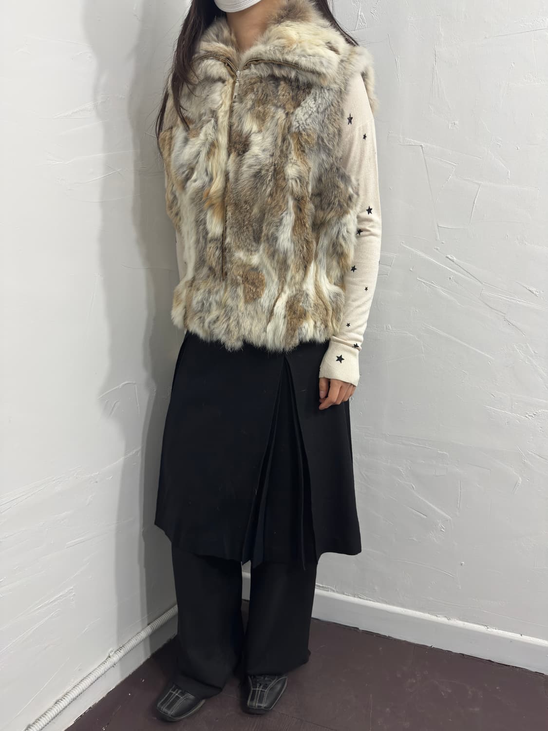 rabbit fur vest zipup 상품이미지5