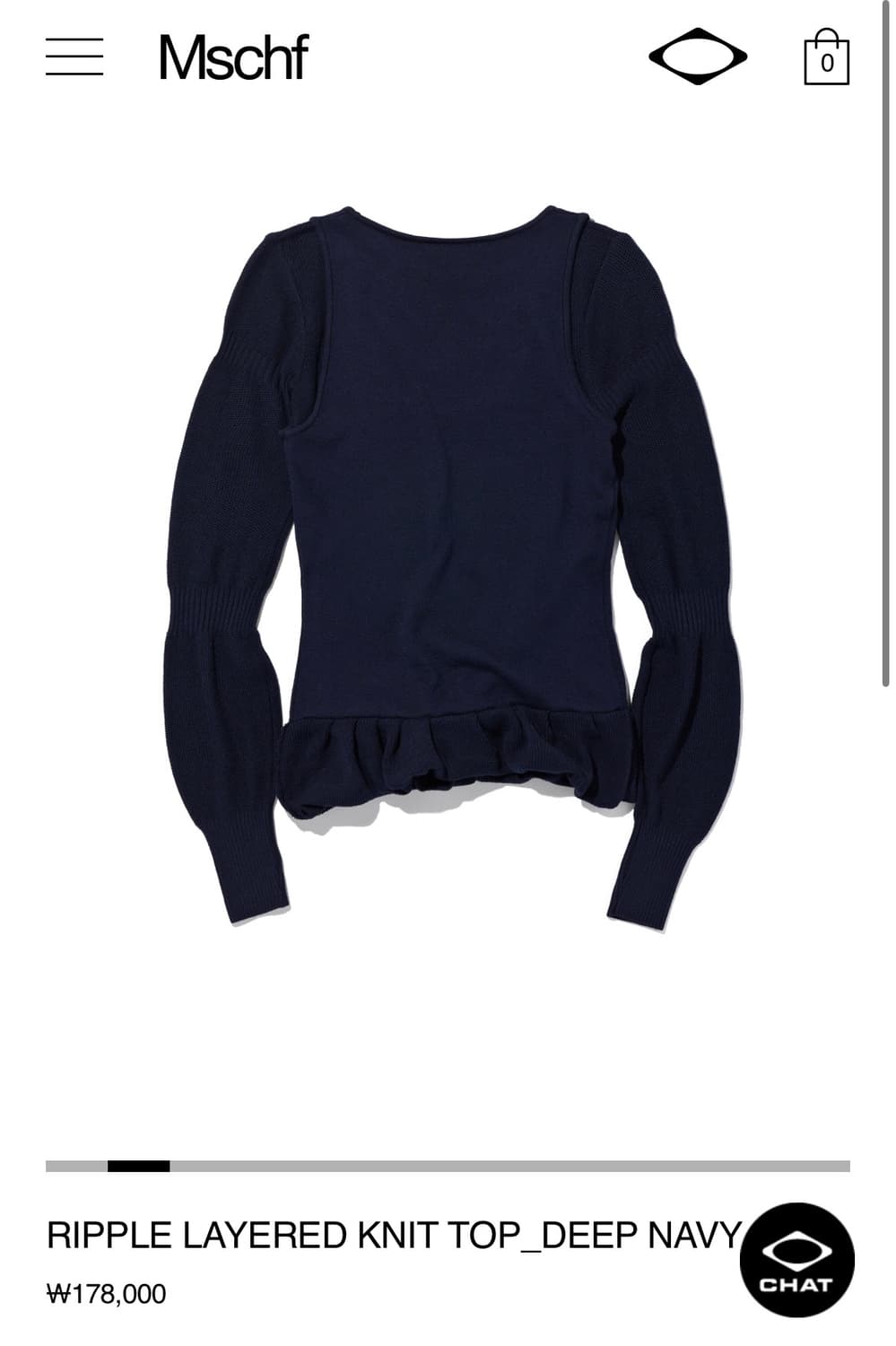 미스치프 리플 레이어드 니트 네이비 상품이미지2