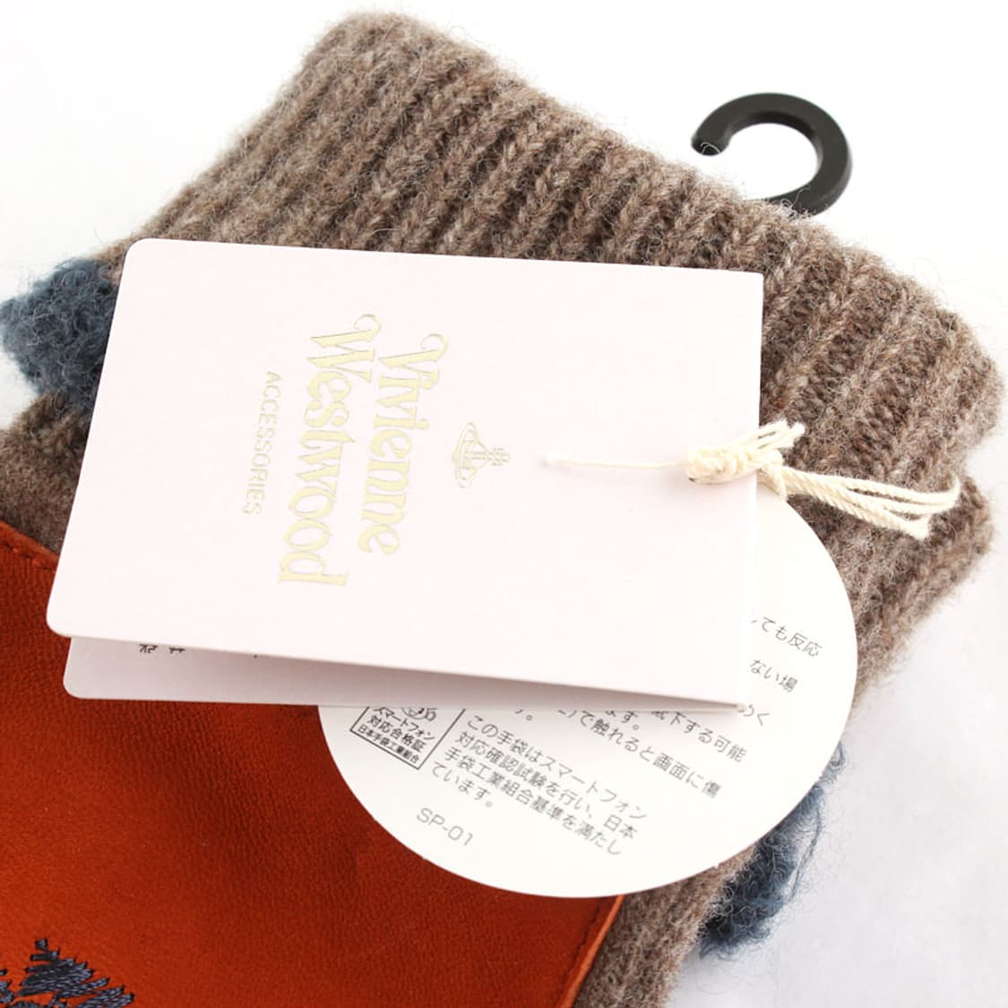 비비안 오알비 로고 램스킨 트림 울 니트 장갑 상품이미지4