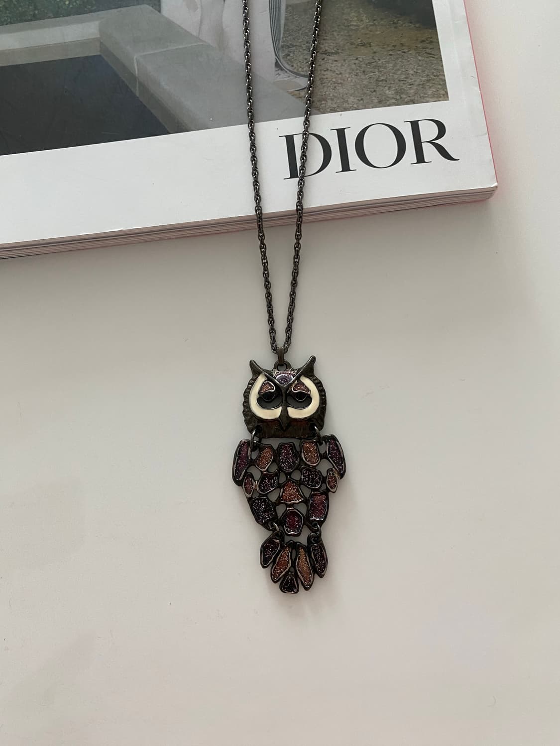 빈티지 부엉이 브론즈 목걸이 상품이미지1