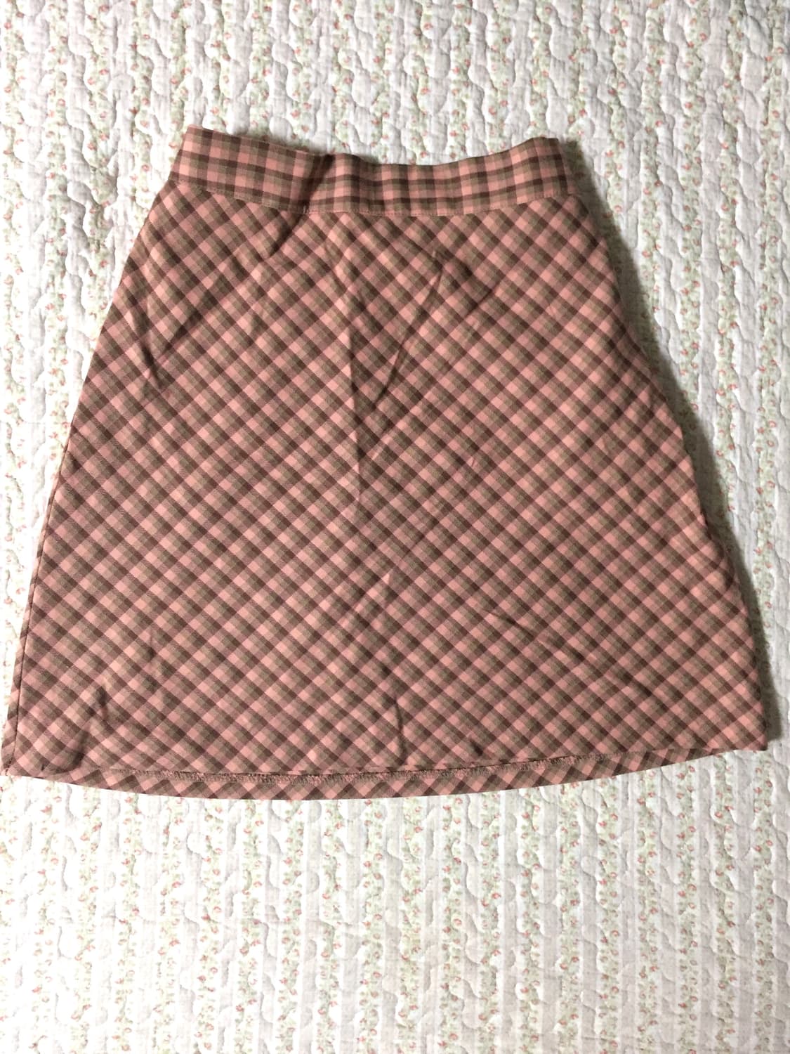 Pink check skirt 상품이미지1