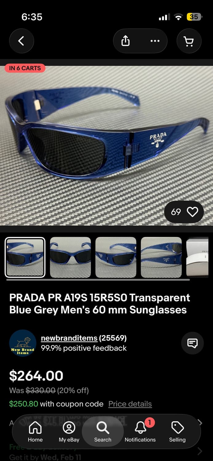 칸예 선글라스 PR A19s Blue Teal 상품이미지4