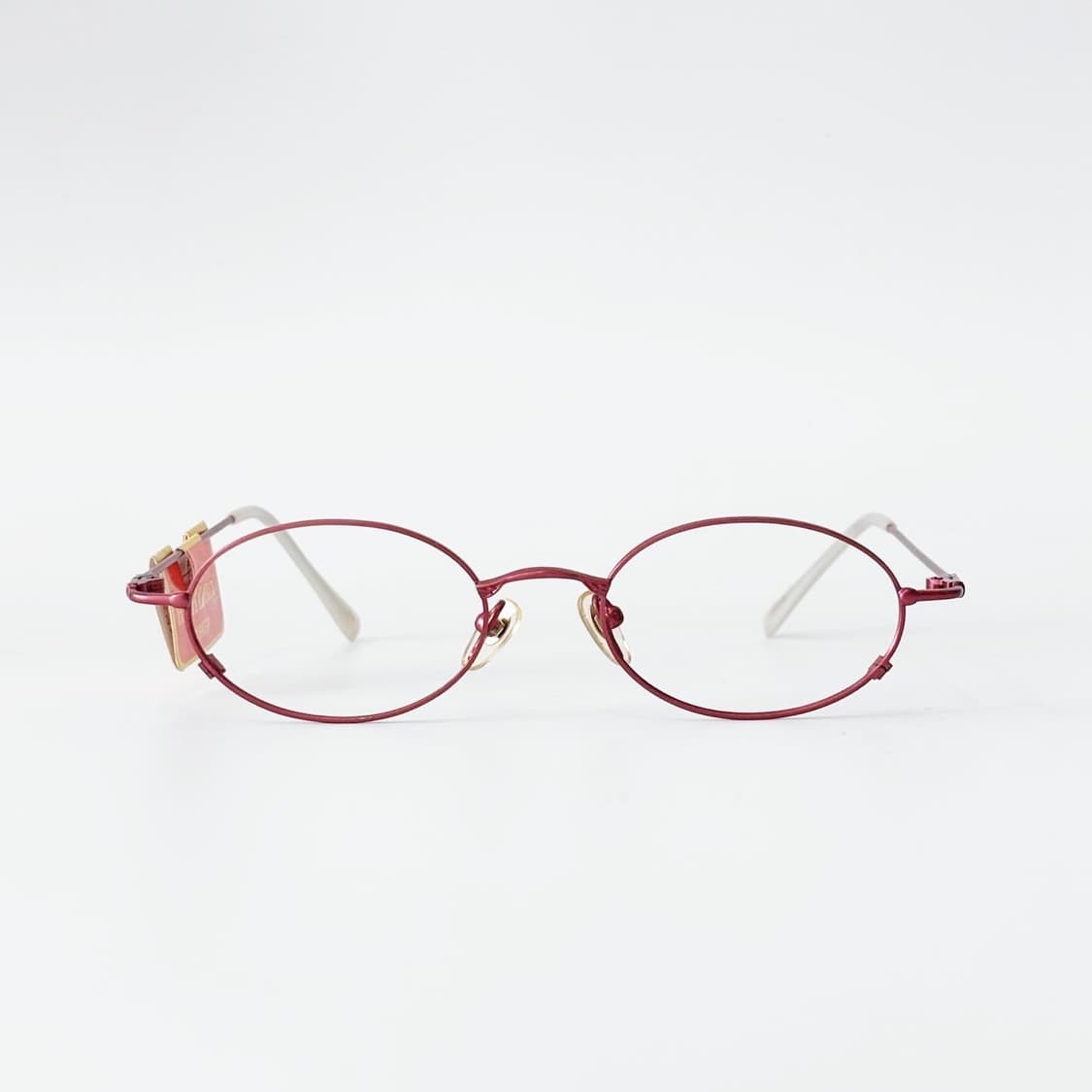 HIGHLIGHT 레드 오벌 메탈 데드스탁 빈티지안경 상품이미지1