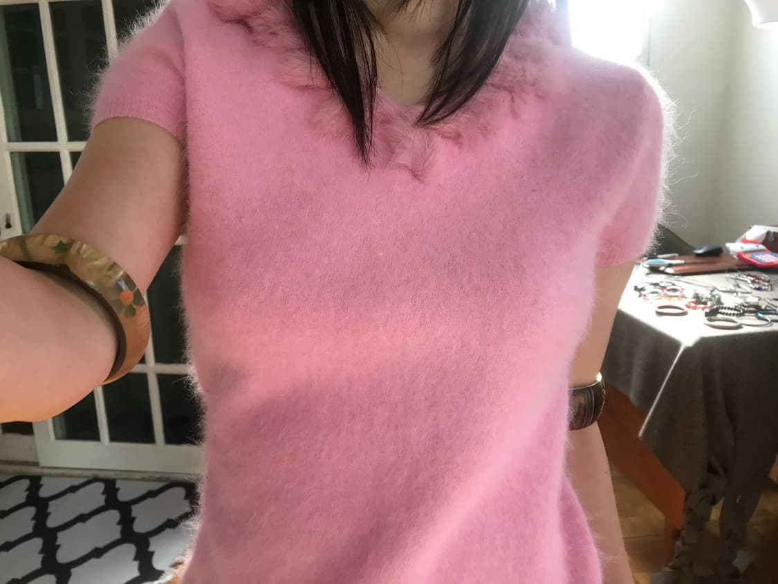 vintage pink angora fur knit  상품이미지5