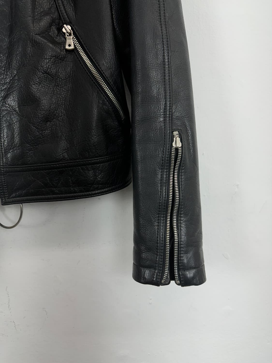 Cowhide Leather Zip-Up Jacket 상품이미지6