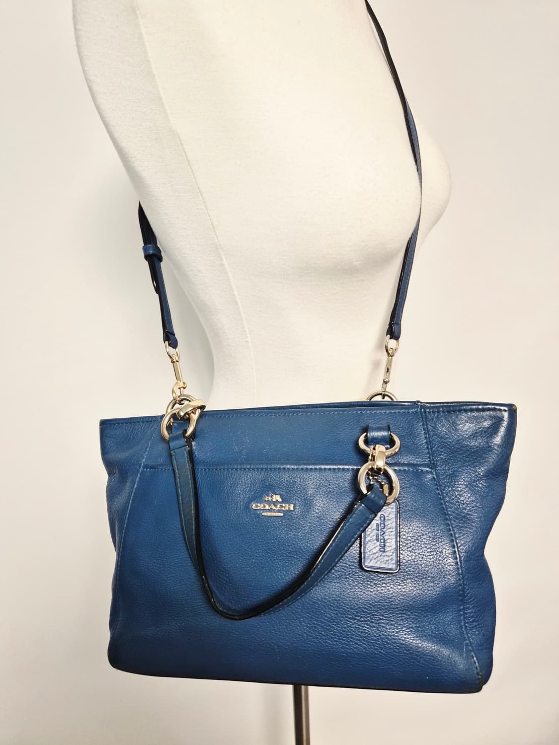 코치 블루 소가죽 숄더백 토드백 가방 상품이미지2