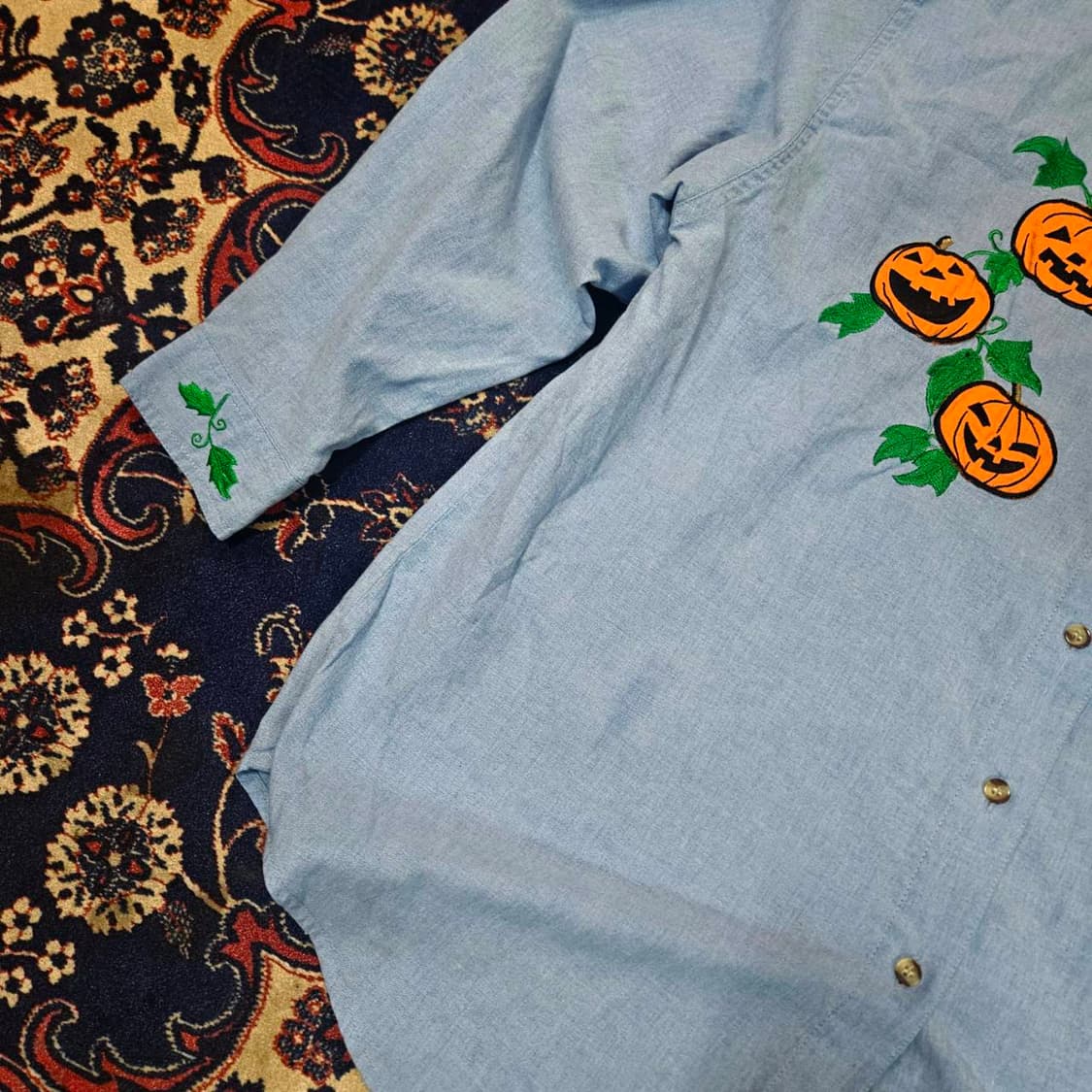 Falls Creek 90's 아메리칸 빈티지 호박 자수 루즈핏셔츠 상품이미지4