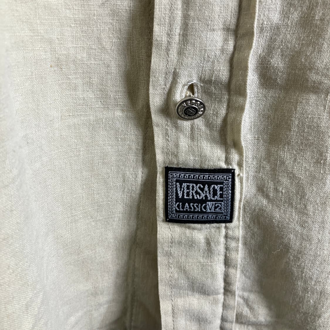 Versace 베르사체 빈티지 베이지 린넨 셔츠 L 상품이미지7
