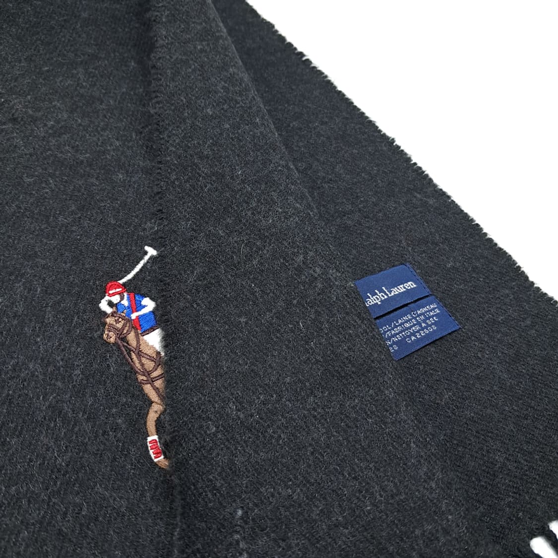 MX511 폴로 00s 이태리판 램스울 빅포니 차콜그레이 머플러 목도리 상품이미지6