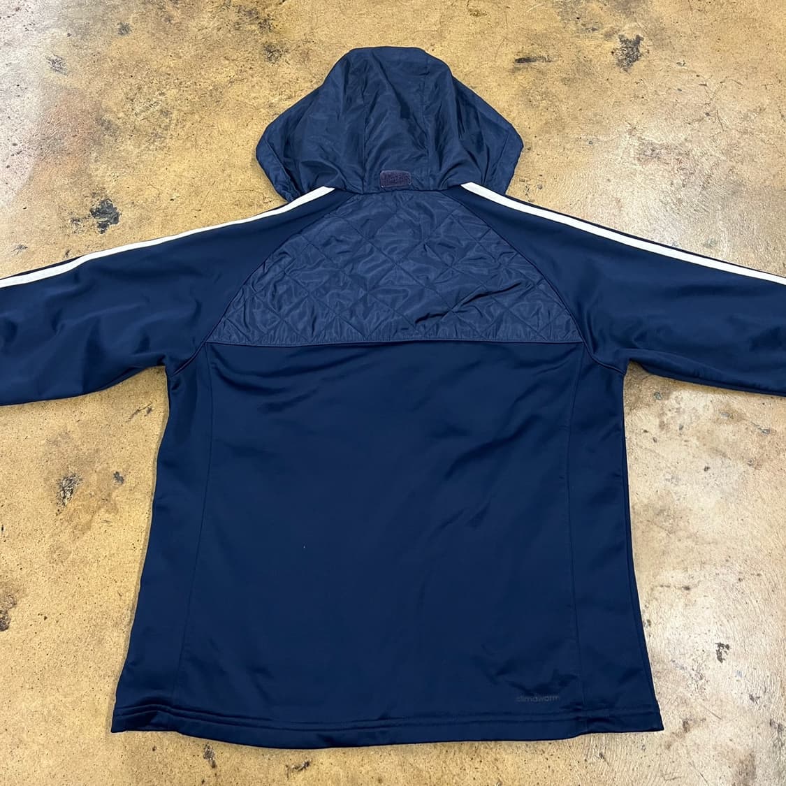 [정품/110] 아디다스 퀼팅 후드 집업 네이비 b19 상품이미지4