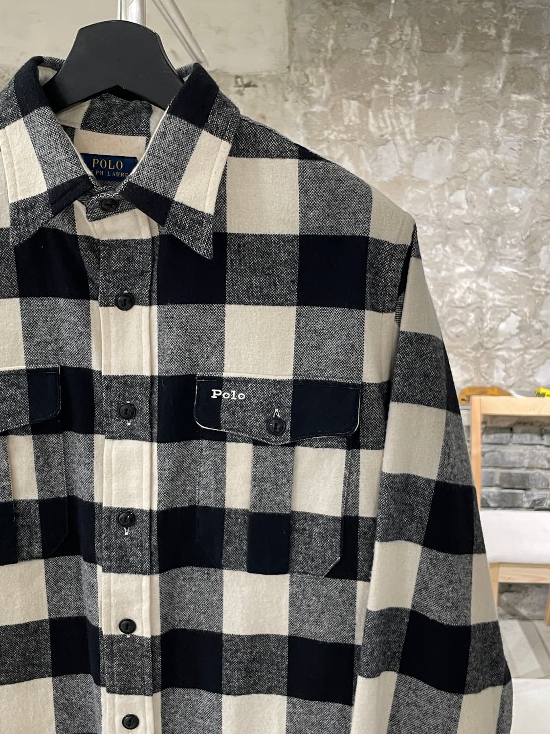 폴로 랄프로렌 트윈 포켓 햄 커팅 체크 셔츠 상품이미지3
