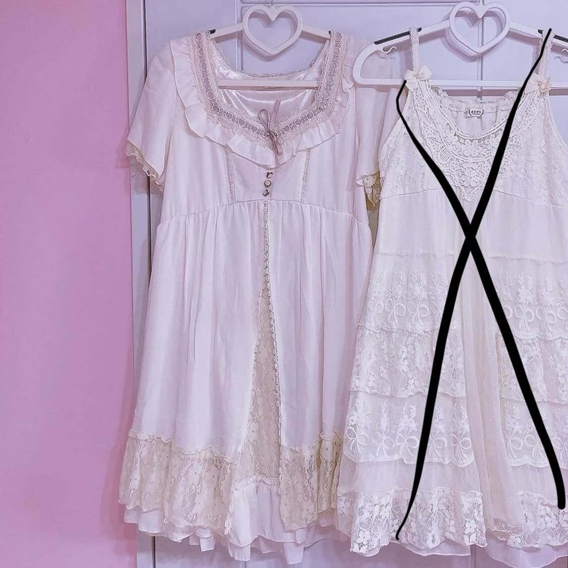 빈티지 히메갸루 라떼갸루 엑시즈팜 원피스 레이스 리본 상품이미지1