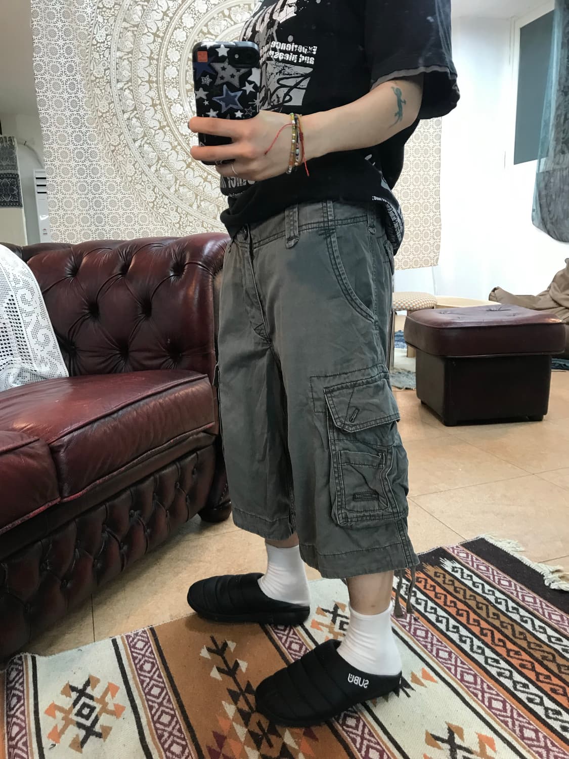 빈티지 연차콜 카고 반바지  상품이미지2