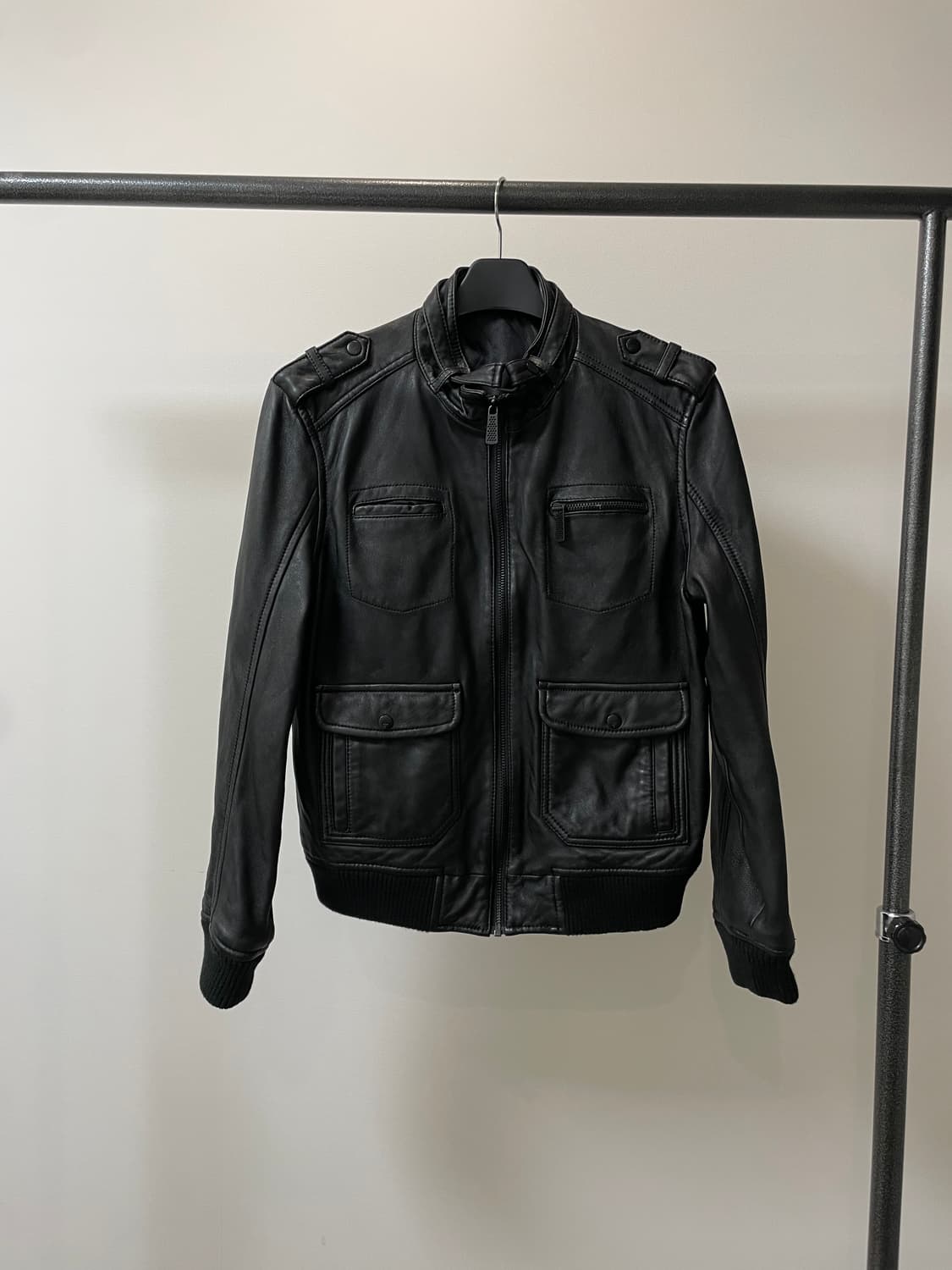 (100) Hendrix 양가죽 봄버 블루종 자켓 상품이미지1