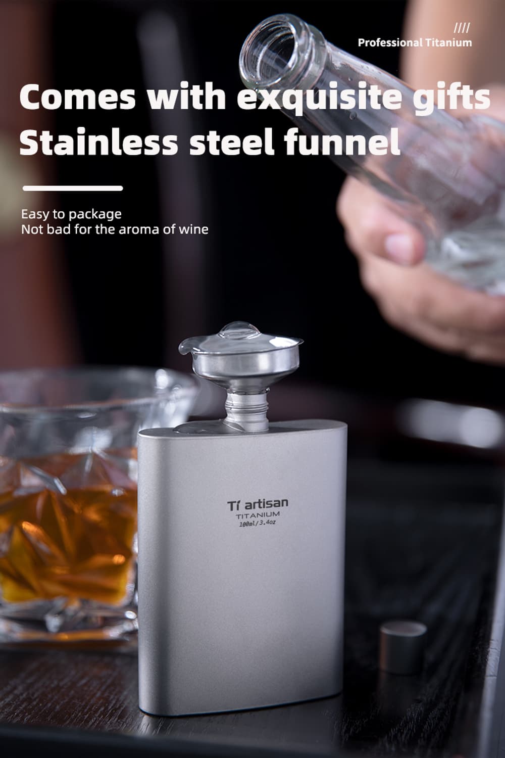 티타늄 힙 플라스크 소주 양주 위스키 텀블러 머그컵 상품이미지5