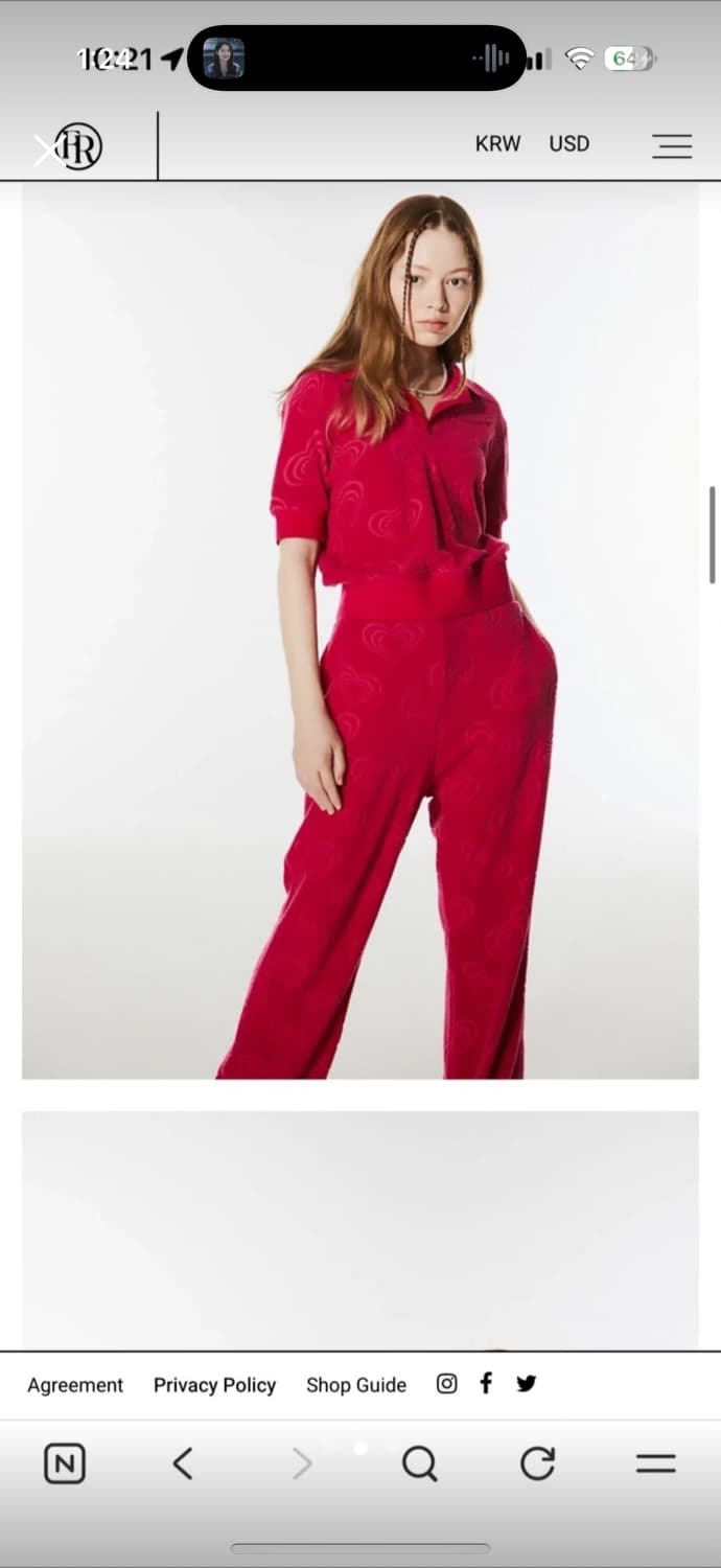 FREI 하트 패턴 핑크 트레이닝 세트 상품이미지2