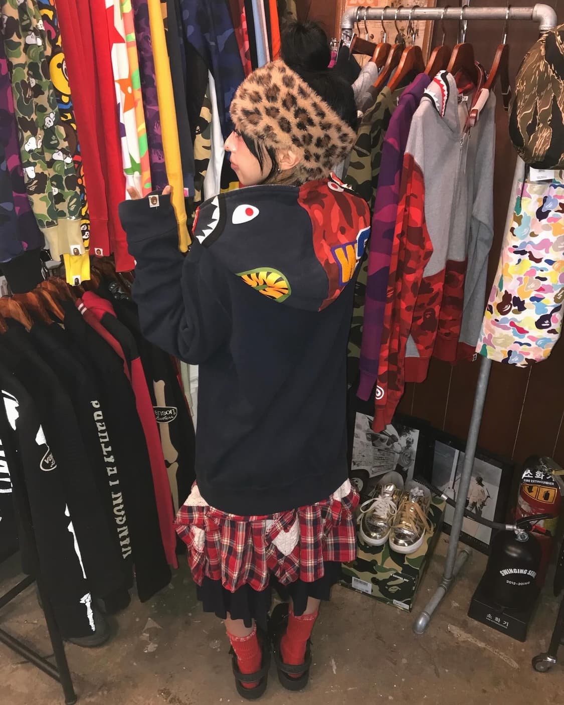 Bape Red Camouflage Shark Hood Zip-Up  상품이미지2