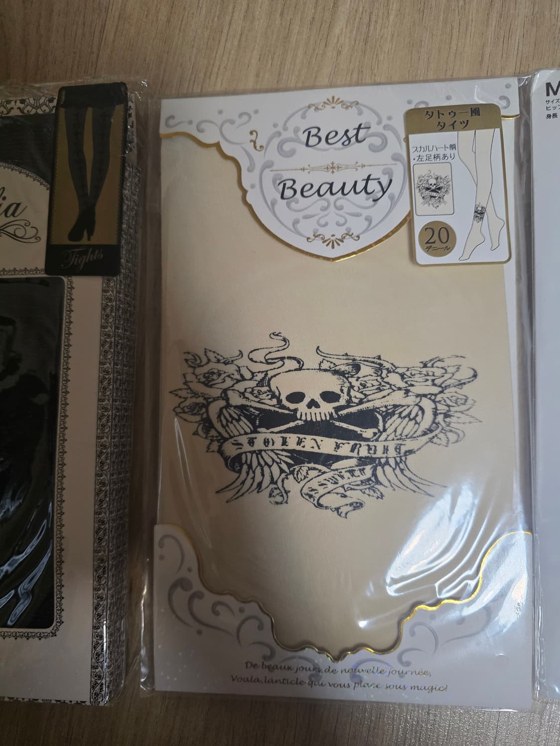 해골스타킹 타투스타킹 씬걸 고스펑크 고딕 지뢰계 고스로리 스컬 패턴스타킹 상품이미지3