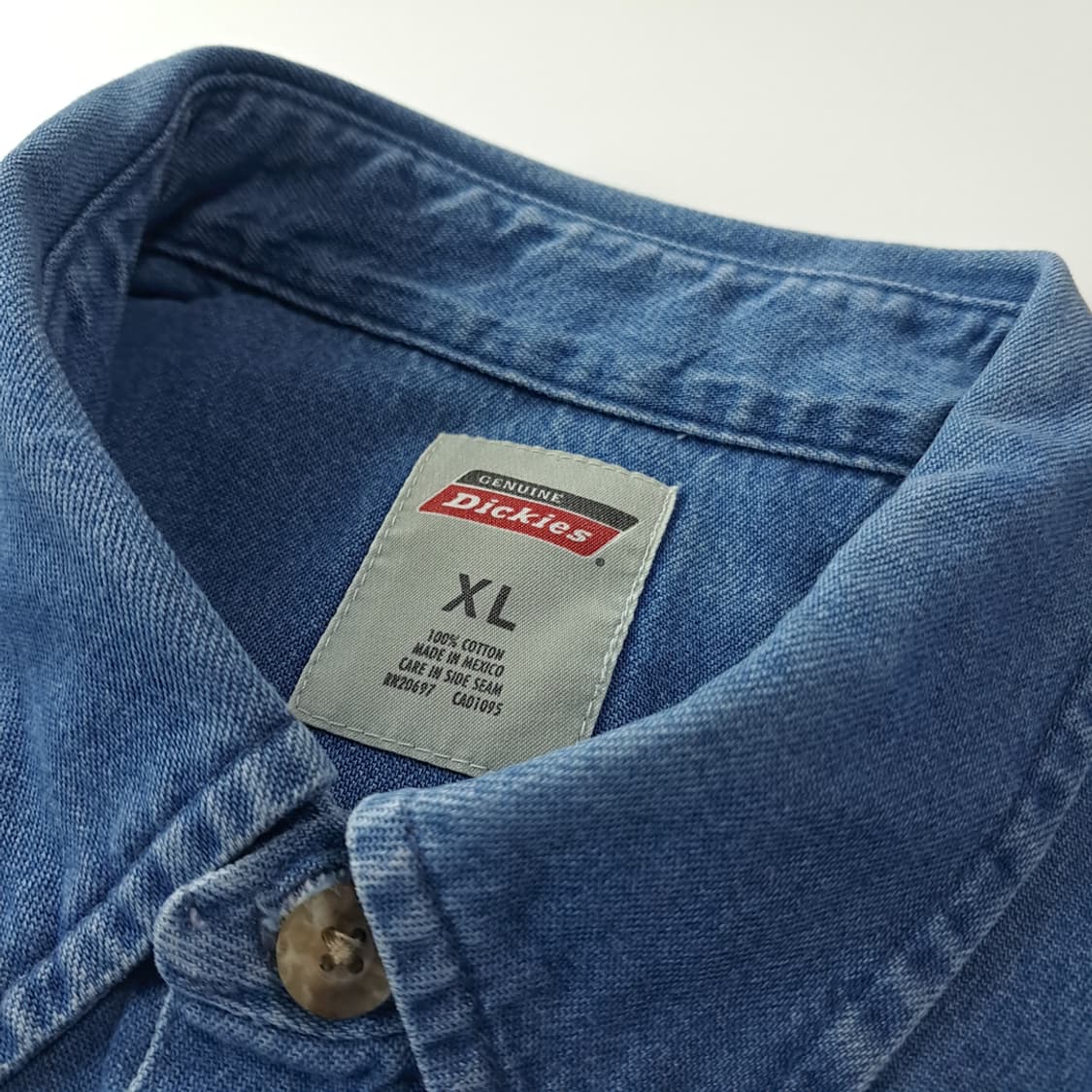 CK377 XL 디키즈 90s 버튼다운 중청 데님 셔츠 남방 상품이미지3