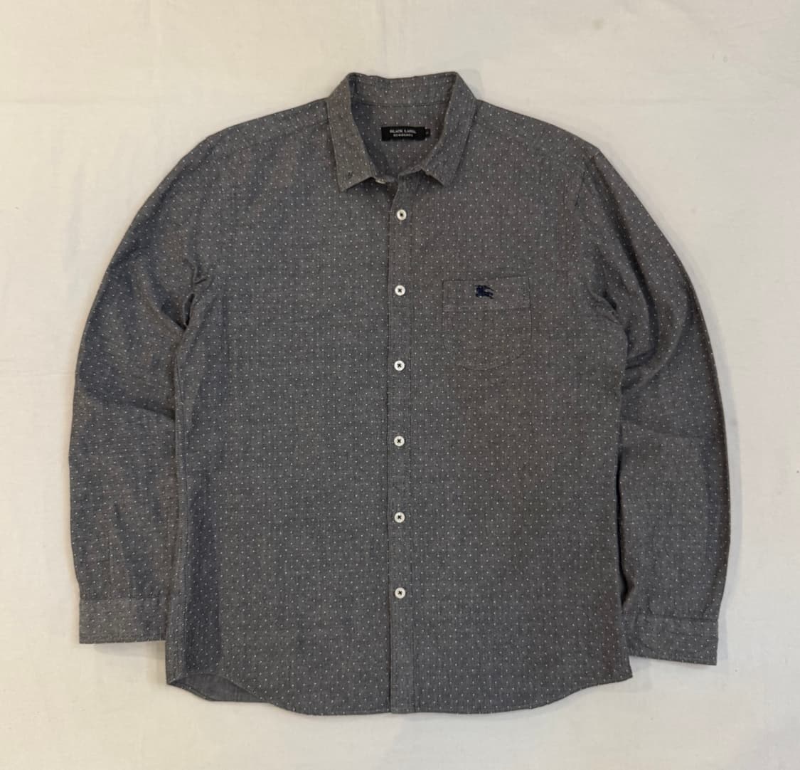 버버리 폴카닷 땡땡이 기마로고 셔츠 그레이 상품이미지1