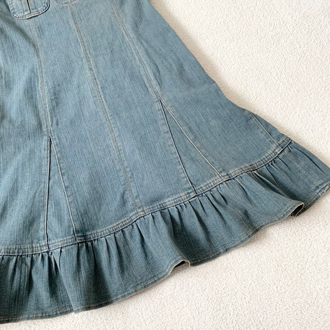 빈티지 데님 ♥ 아일렛 프릴 원피스 상품이미지3