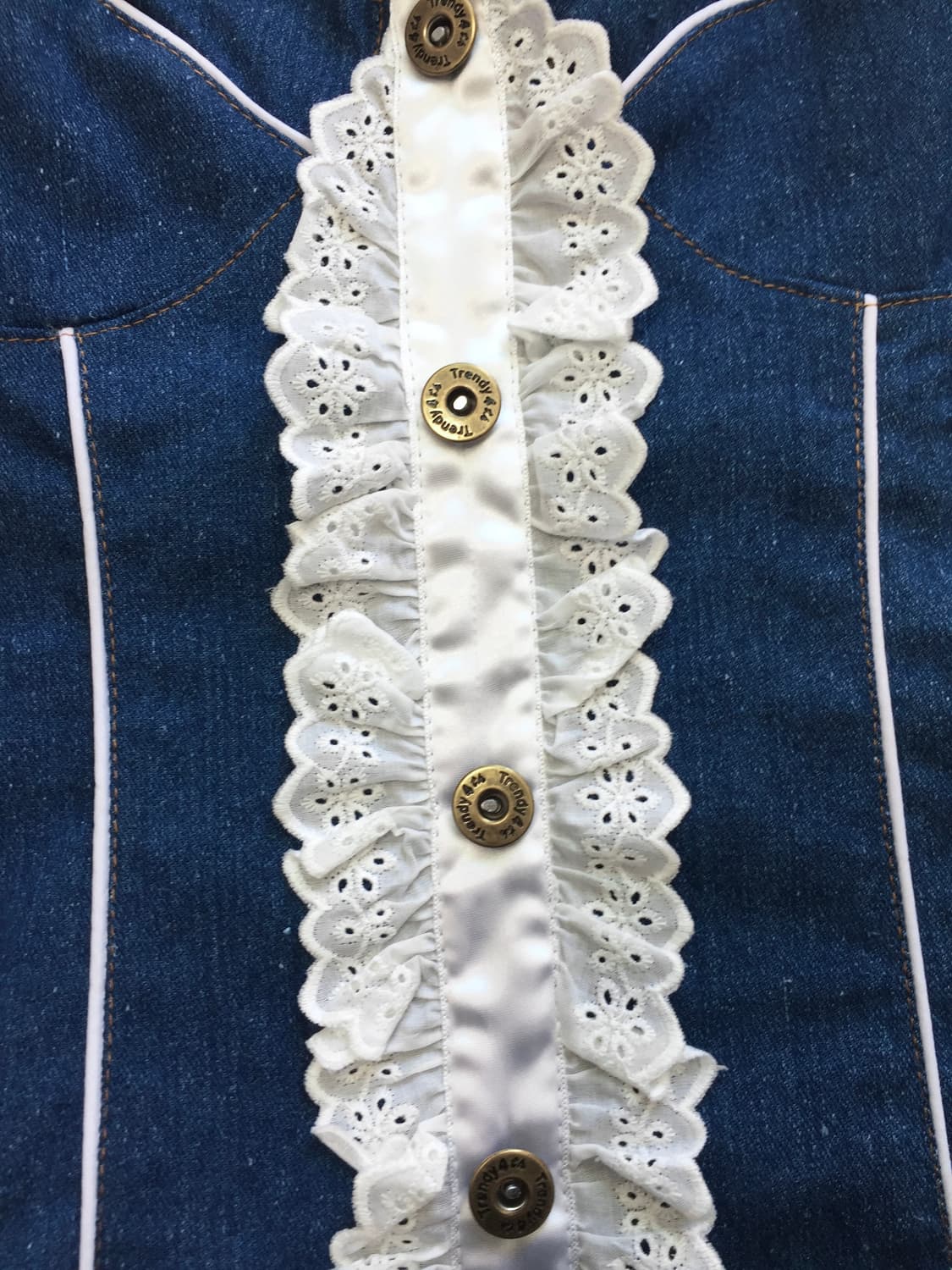 Denim Lace Trimmed bustier Top 상품이미지5