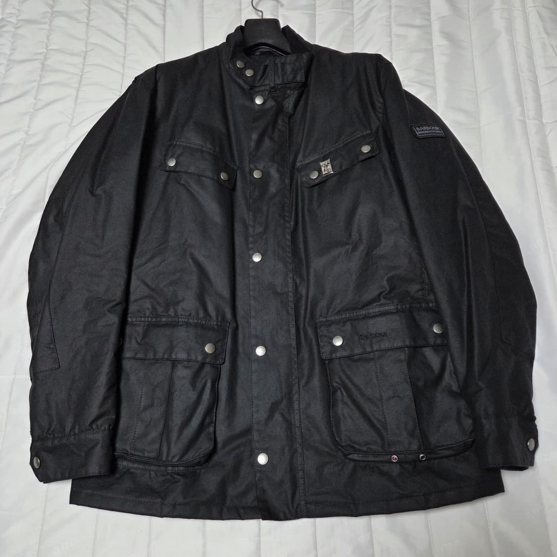 [L]바버 인터네셔널 듀크 왁스자켓+정품벳지 블랙 2회착 상품이미지1